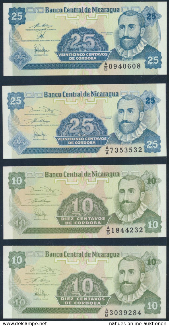 8 Geldscheie Banknoten Nicaragua P167-P170 1990/91 Bankfrisch UNC - Other & Unclassified