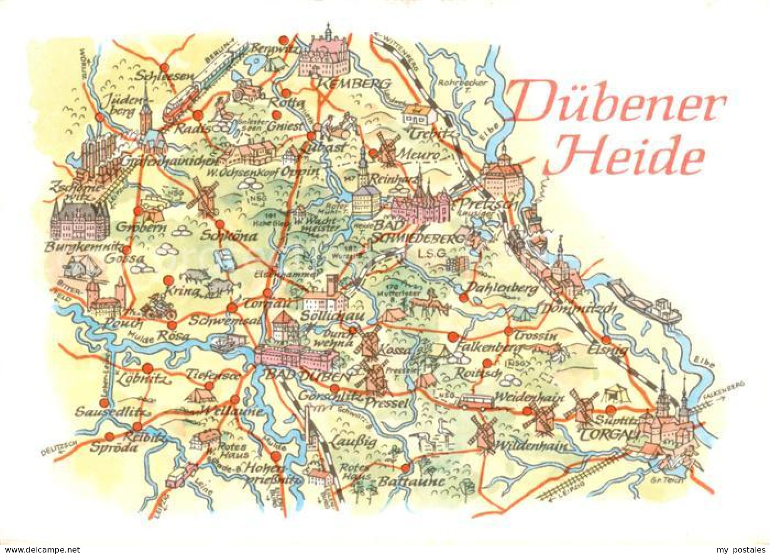 73811678 Duebener-Heide Bad Mulde Landkarte Der Region  - Bad Düben