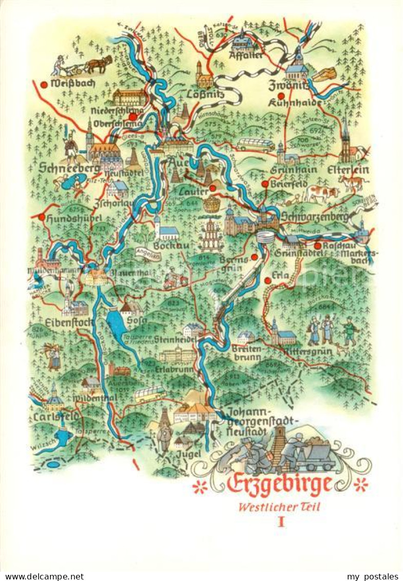 73811669 Johanngeorgenstadt Bis Affalter Landkarte Staedte Im Erzgebirge Johanng - Johanngeorgenstadt