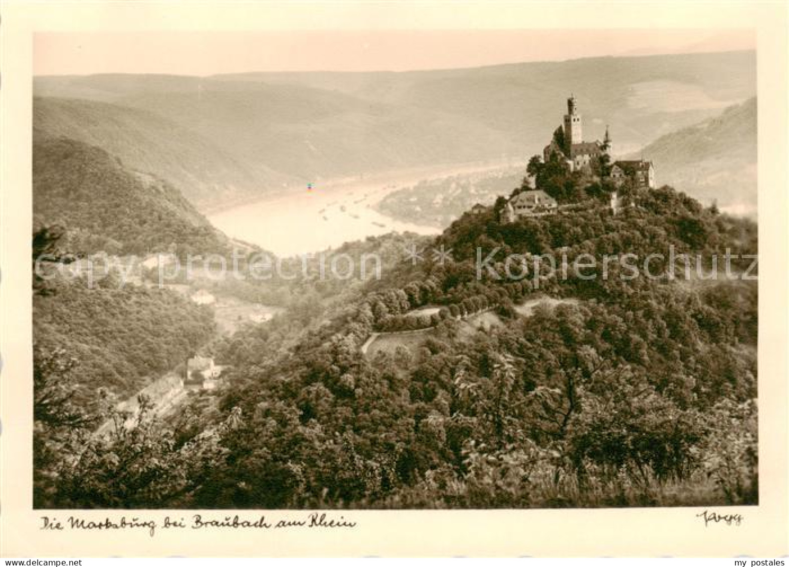 73811587 Braubach Rhein Panorama Marksburg Rheintal Braubach Rhein - Braubach