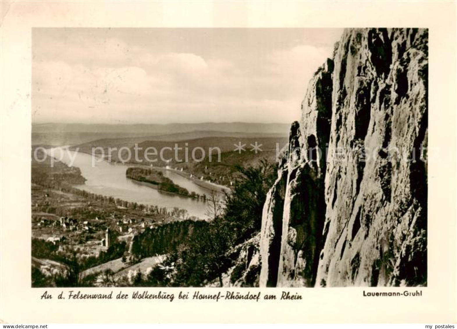 73811582 Rhoendorf Felsenwand Der Wolkenburg Blick Auf Den Rhein Rhoendorf - Bad Honnef