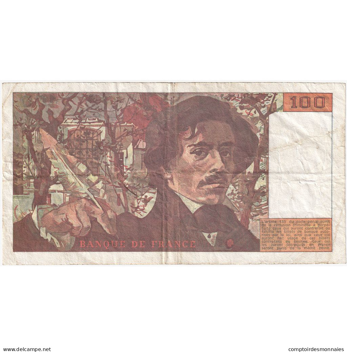 France, 100 Francs, 1993, R.212, TB, Fayette:69bis.05, KM:154g - 100 F 1978-1995 ''Delacroix''