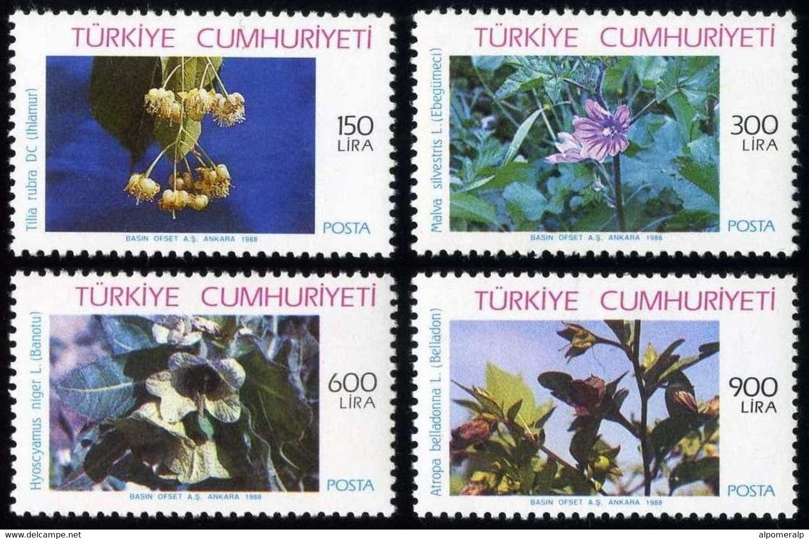 Türkiye 1988 Mi 2840-2843 MNH Medicinal Plants Of Anatolia, Medical Science - Neufs