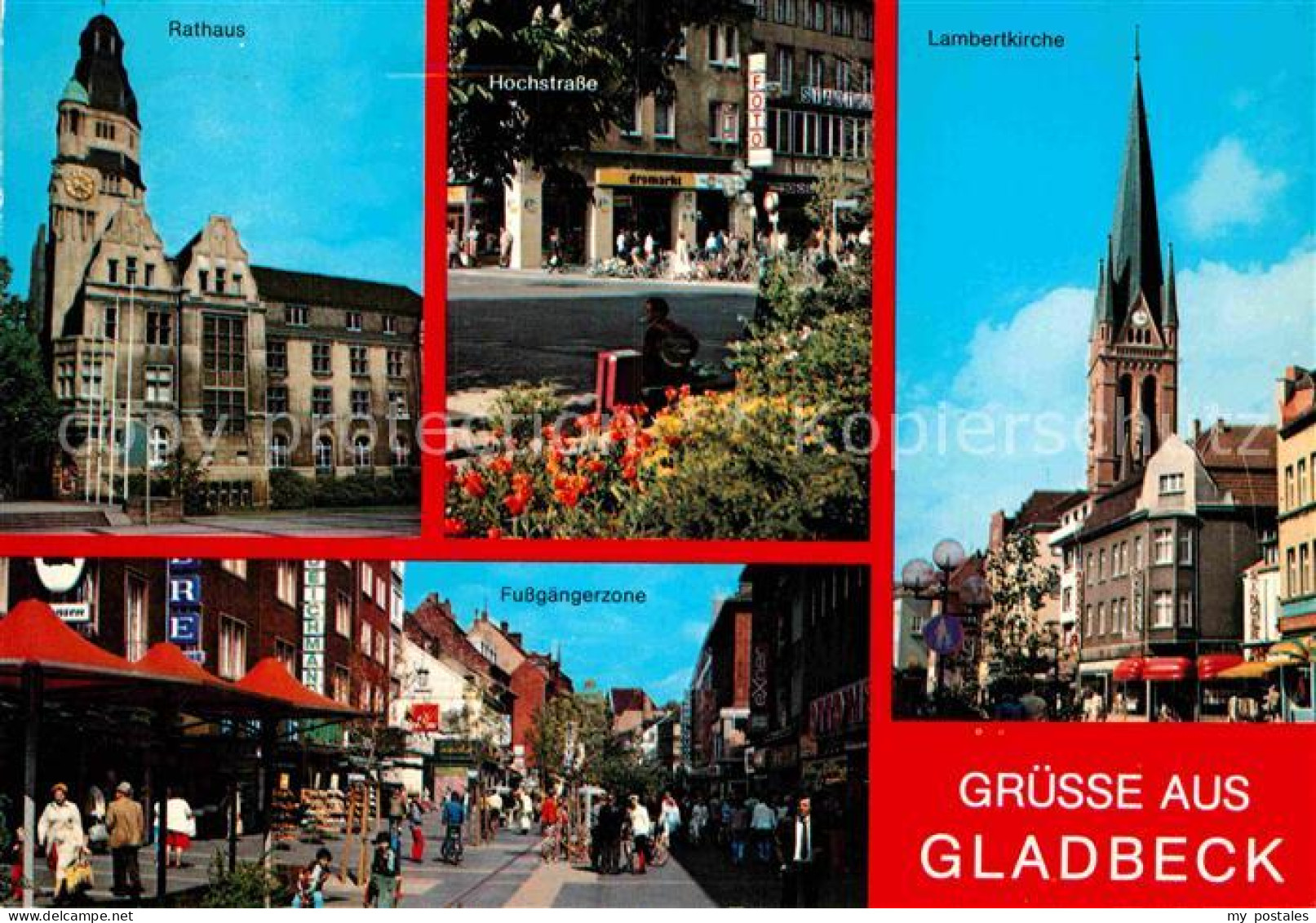 72890633 Gladbeck Rathaus Hochstrasse Lambertikirche Fussgaengerzone Gladbeck - Gladbeck