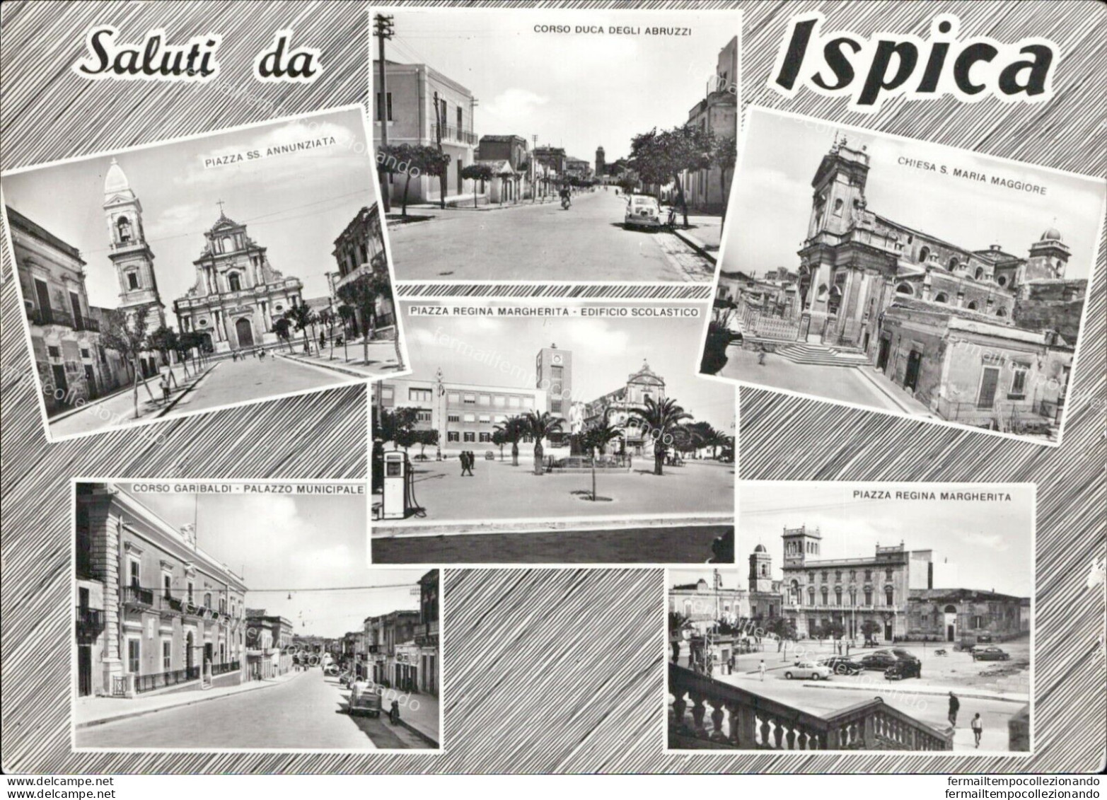 Ai8 Cartolina Saluti Da Ispica 6 Vedutine  Provincia Di Ragusa - Ragusa