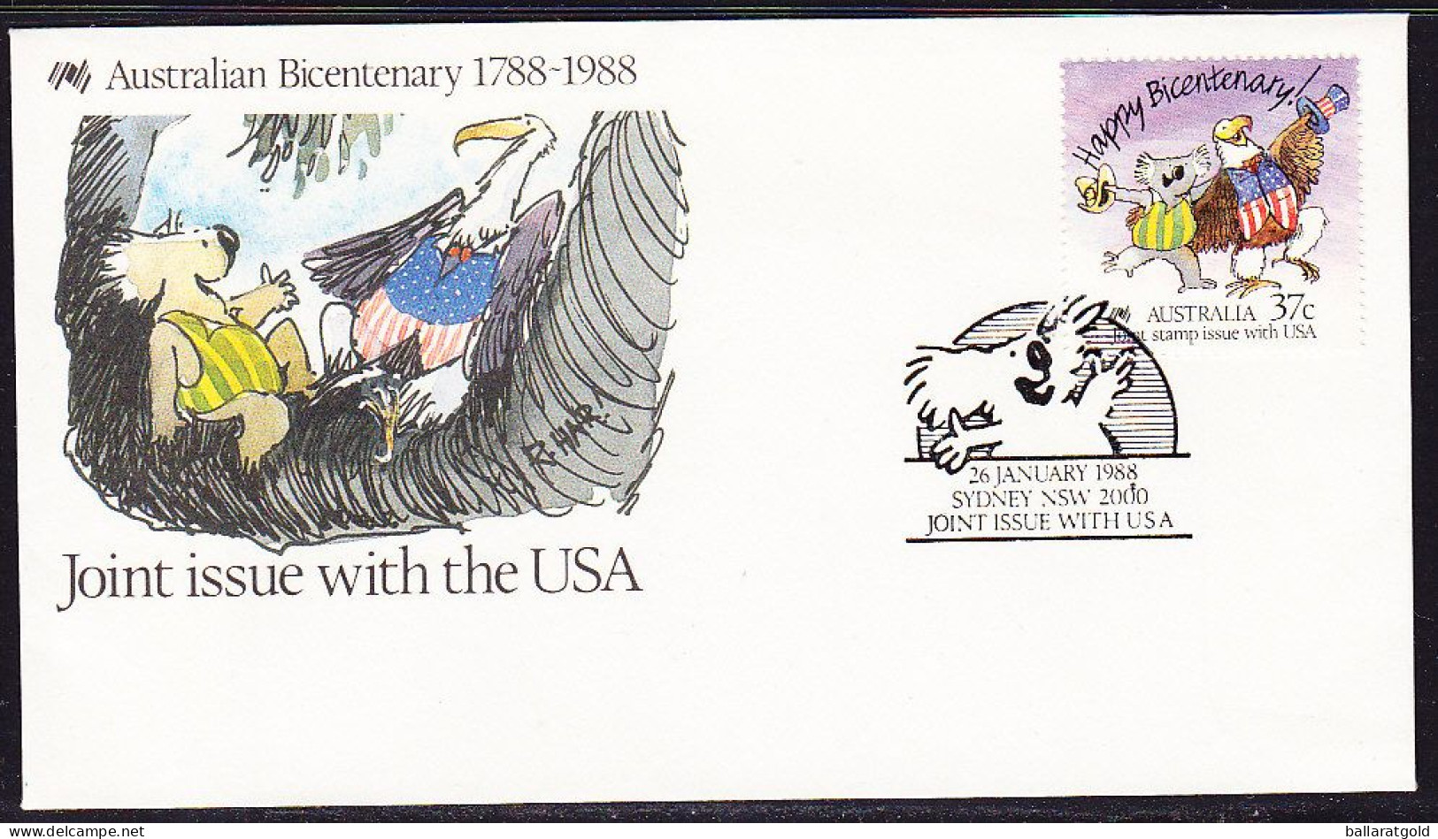 Australia 1988 Joint Issue USA  FDC APM19540 - Covers & Documents