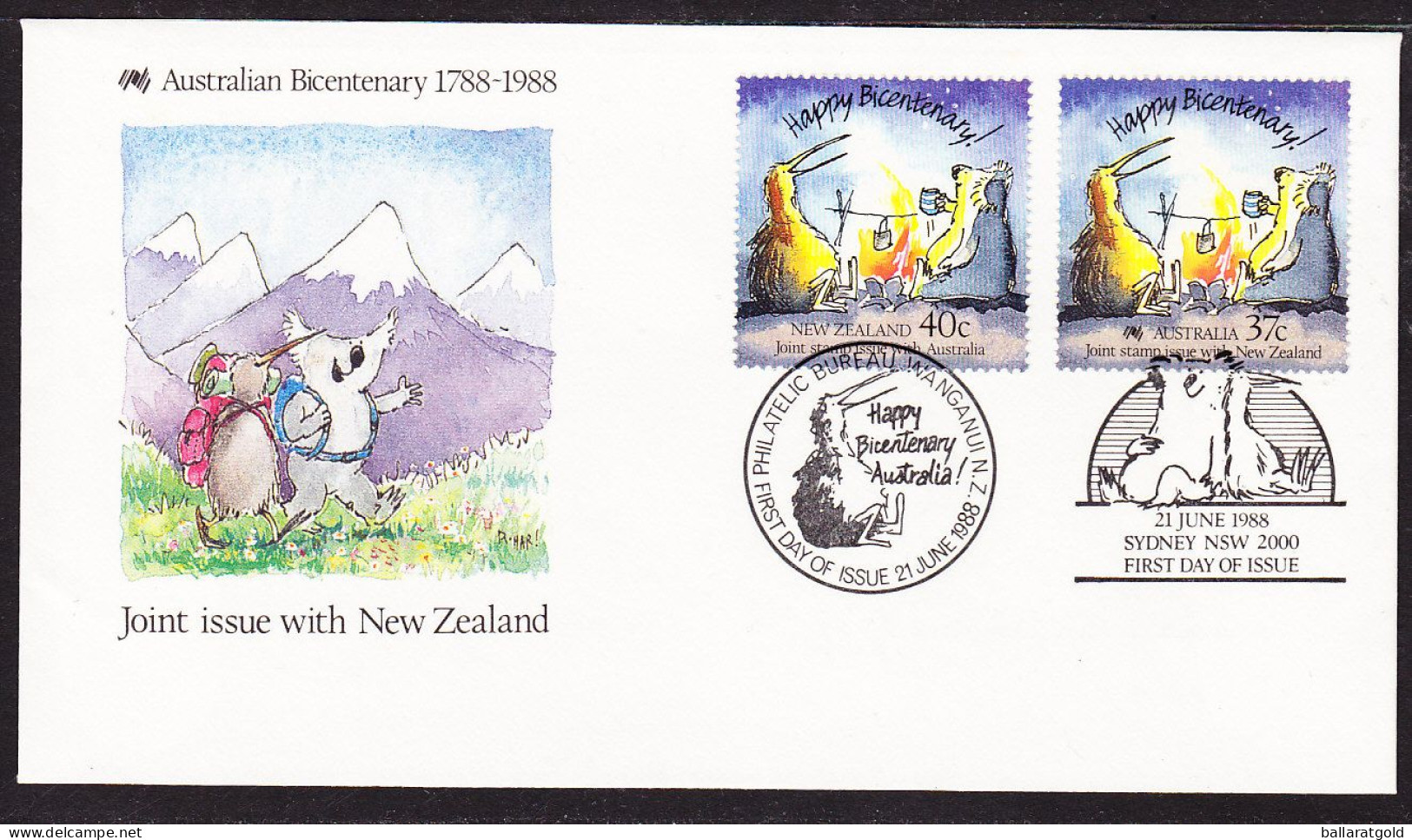 Australia 1988 Joint Issue With NZ Both FDC APM20320 - Briefe U. Dokumente