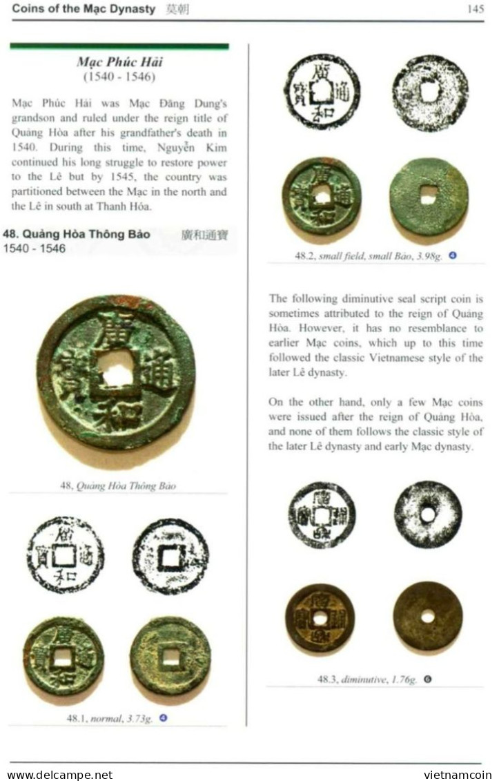 Ancient Annam Coin Quang Hoa Thong Bao The Mac Dynasty 1540-1546 - Vietnam