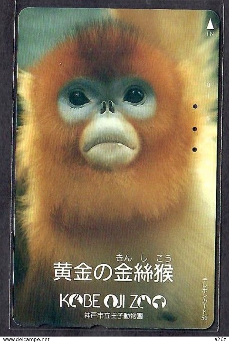 Japan 1V Kobe Oji Zoo Golden Monkey Used Card - Dschungel