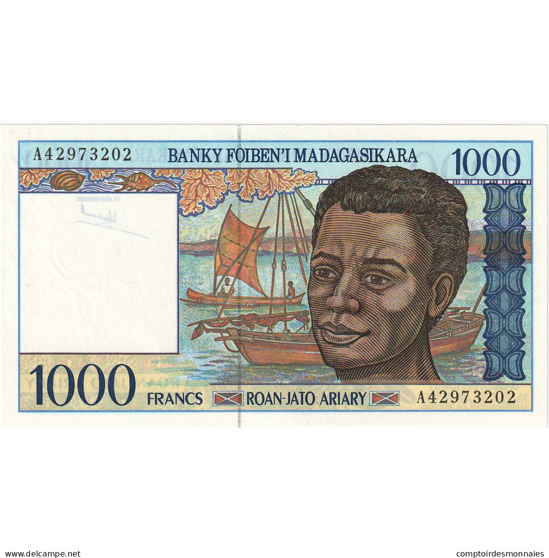 Madagascar, 1000 Francs = 200 Ariary, Undated (1994), KM:76a, NEUF - Madagaskar