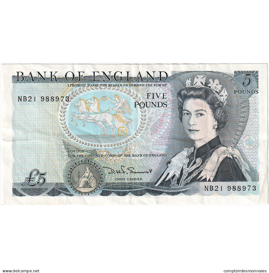 Grande-Bretagne, 5 Pounds, Undated (1980-87), KM:378c, TTB - 5 Pounds