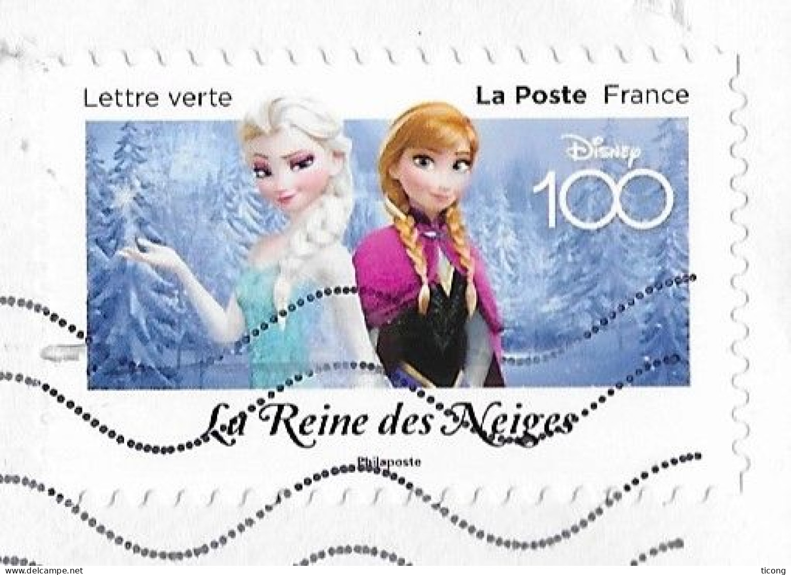 WALT DISNEY LA REINE DES NEIGES, TIMBRE DE FRANCE 2023 SEUL SUR LETTRE FLAMME LA POSTE 2024, VOIR LES SCANNERS - Storia Postale