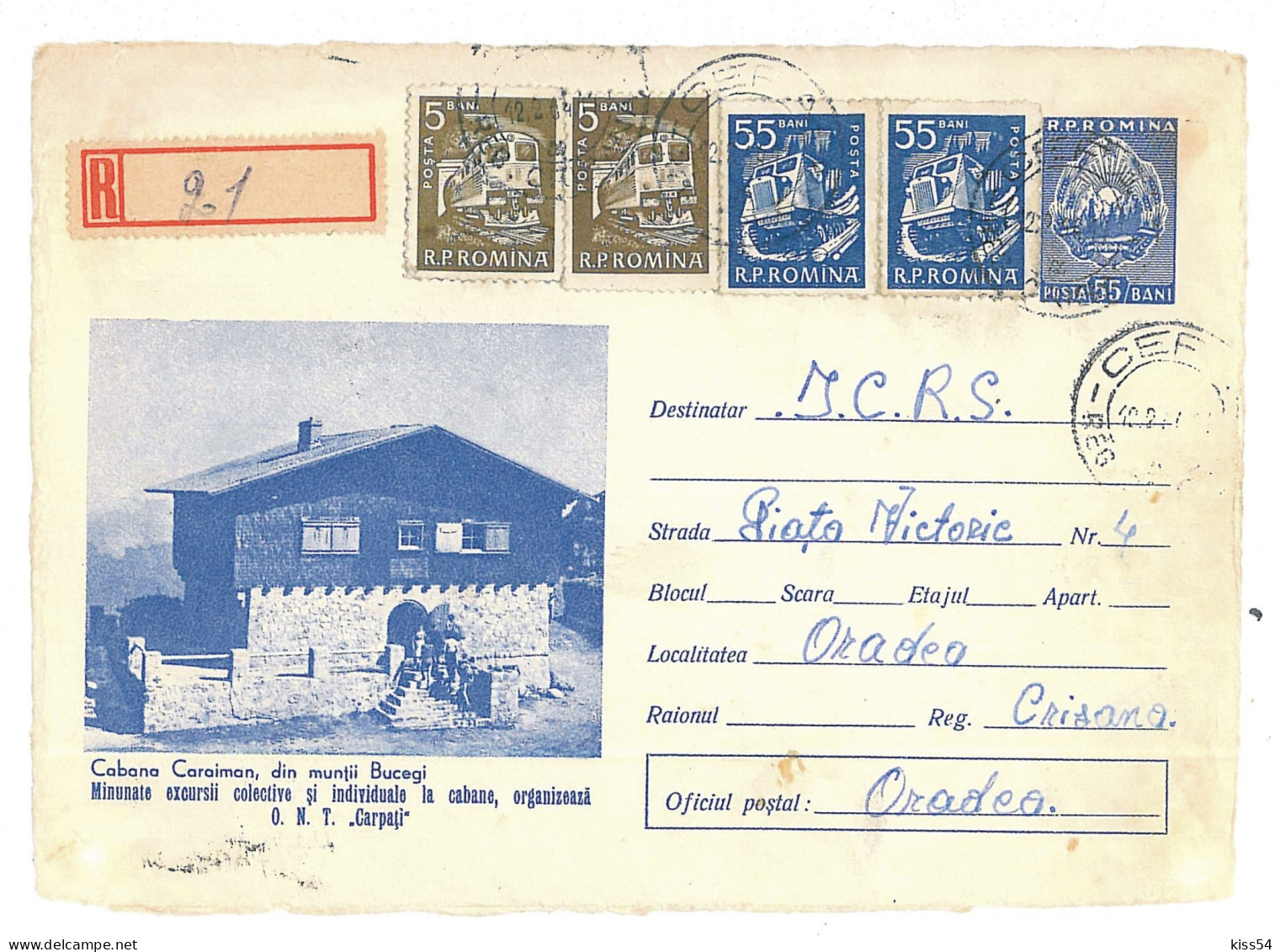 IP 62 - 0629-a BUCEGI, Cottage, Romania - Registered Stationery - Used - 1962 - Other & Unclassified
