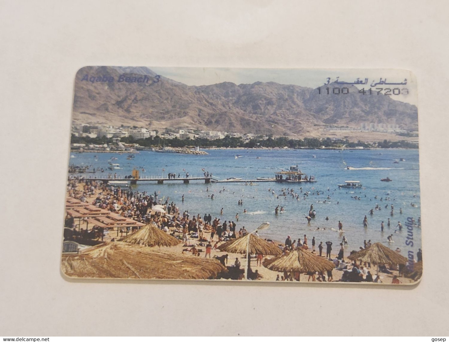 JORDAN-(JO-ALO-0027)-Aqaba Beach-(121)-(1100-417203)-(3JD)-(9/2000)-used Card+1card Prepiad Free - Jordanië