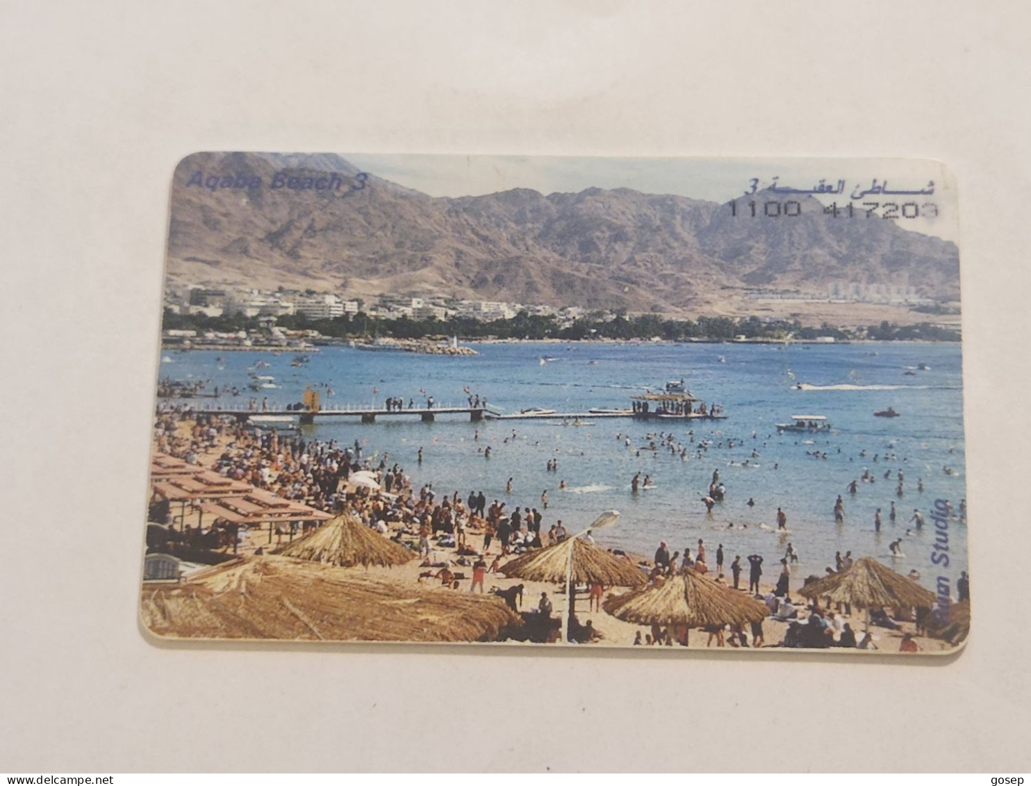 JORDAN-(JO-ALO-0027)-Aqaba Beach-(121)-(1100-417203)-(3JD)-(9/2000)-used Card+1card Prepiad Free - Giordania