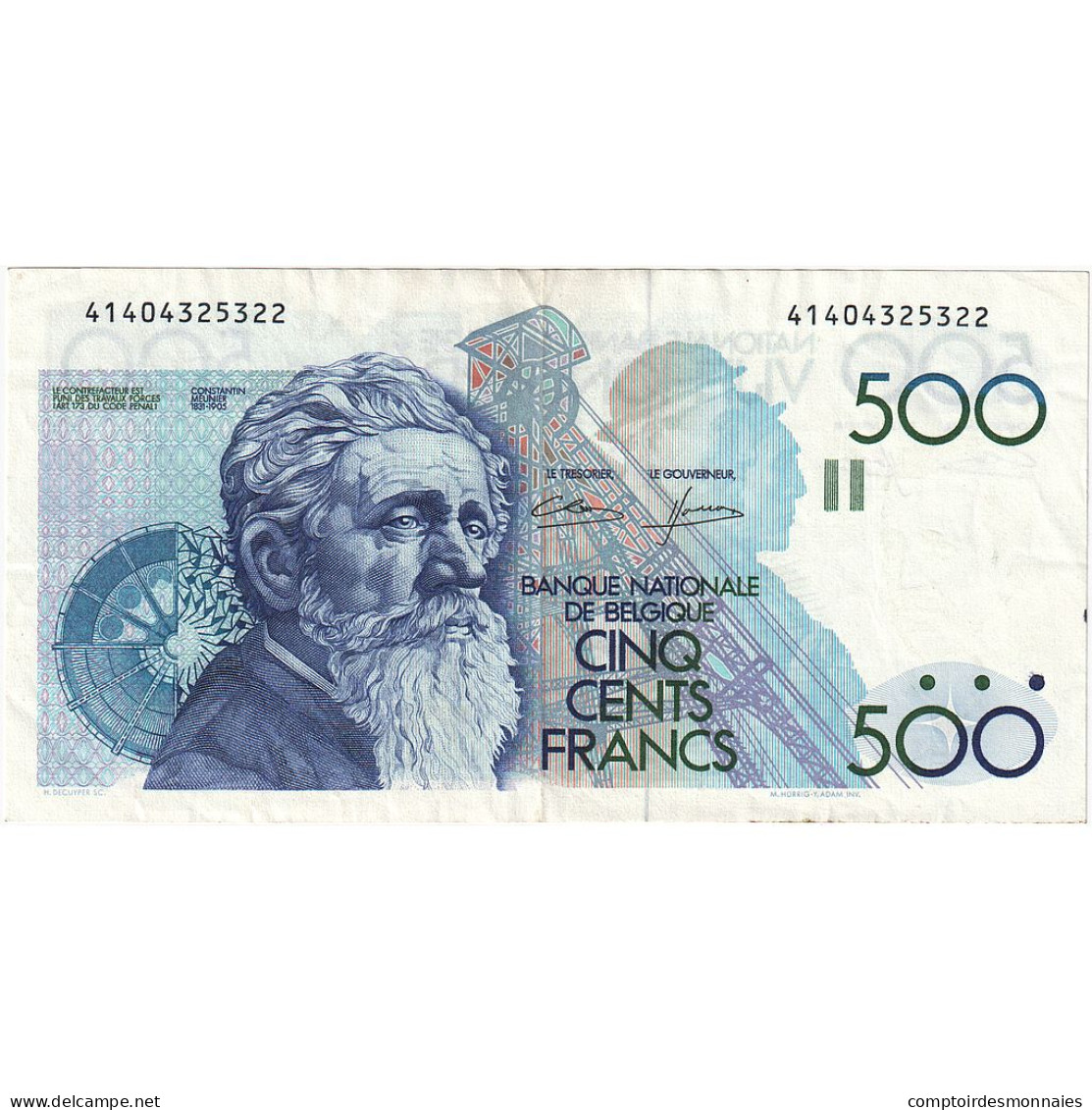 Belgique, 500 Francs, Undated (1982-94), KM:143a, TTB - 500 Francs