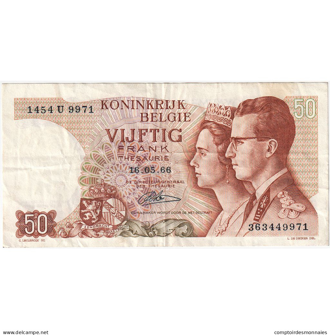 Belgique, 50 Francs, 1966-05-16, KM:139, TB - 50 Franchi