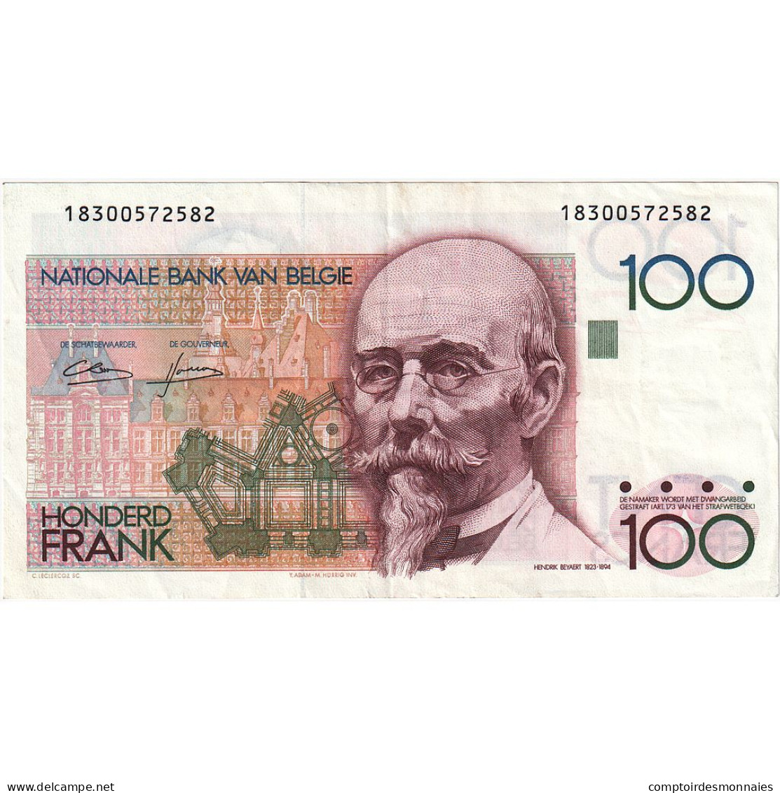 Belgique, 100 Francs, Undated (1982-94), KM:142a, SUP - 100 Francos