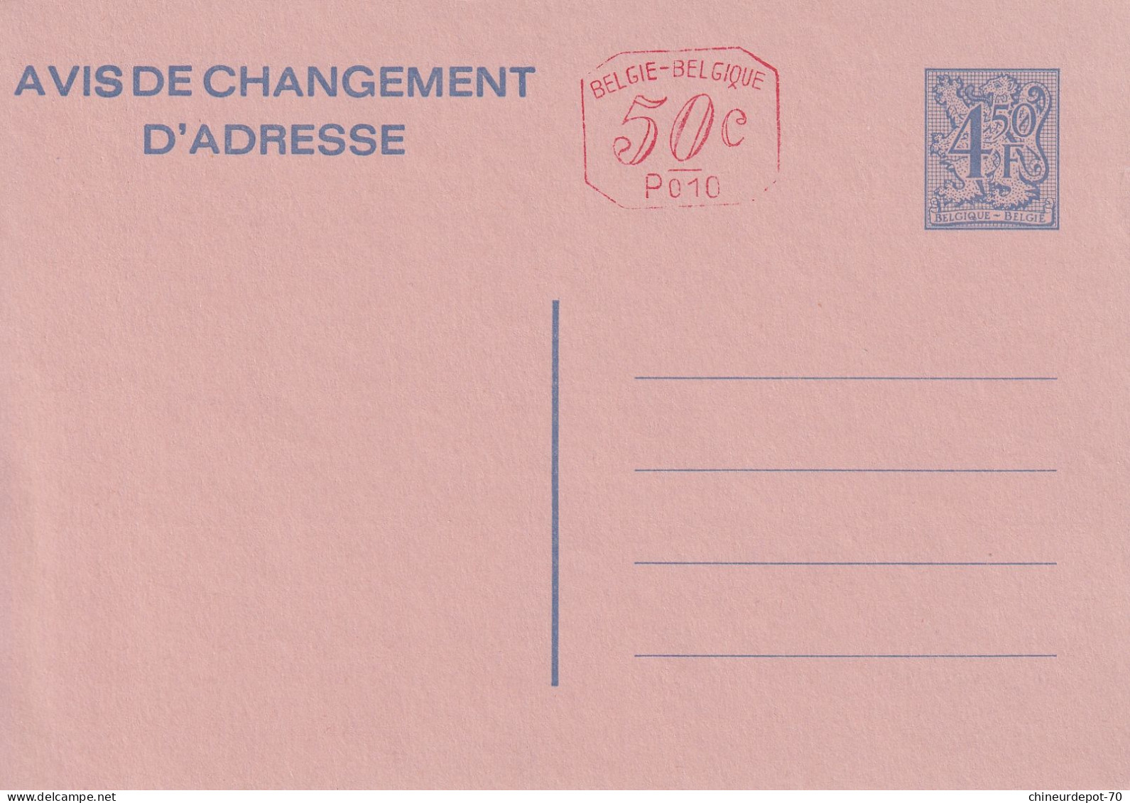 Avis De Changement D Adresse P010 50 C - Aviso Cambio De Direccion