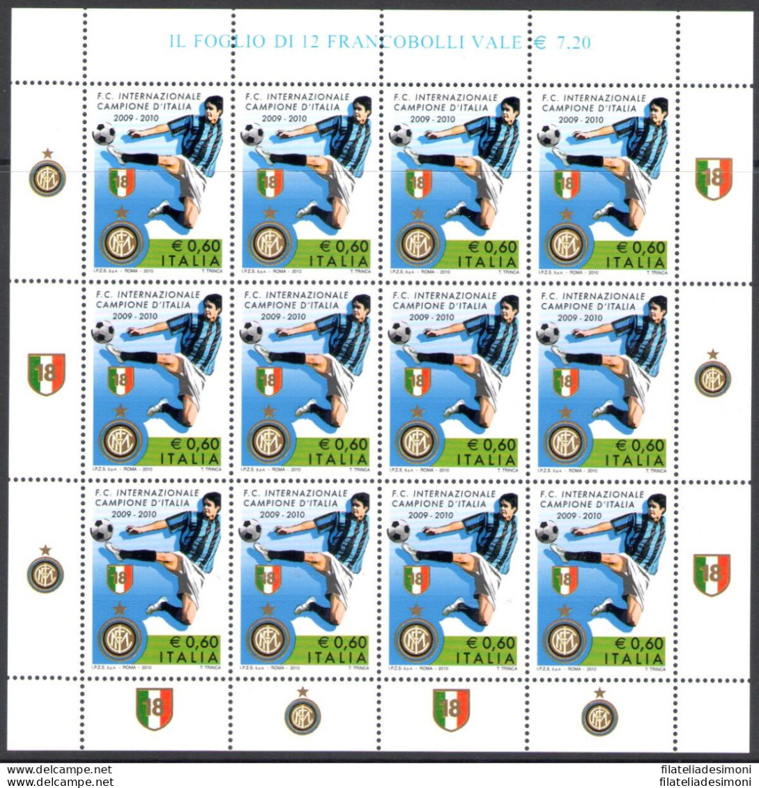 2010 Italia - Repubblica , Minifoglio Inter Campione  , Catalogo Sassone N° 26 - Hojas Completas