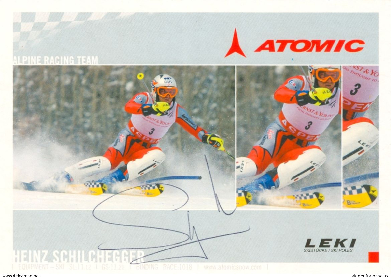 Autogramm Atomic AK Skifahrer Ski Alpin Heinz Schilchegger Radstadt Salzburg Obertauern Knittelfeld Österreich Austria - Sport Invernali