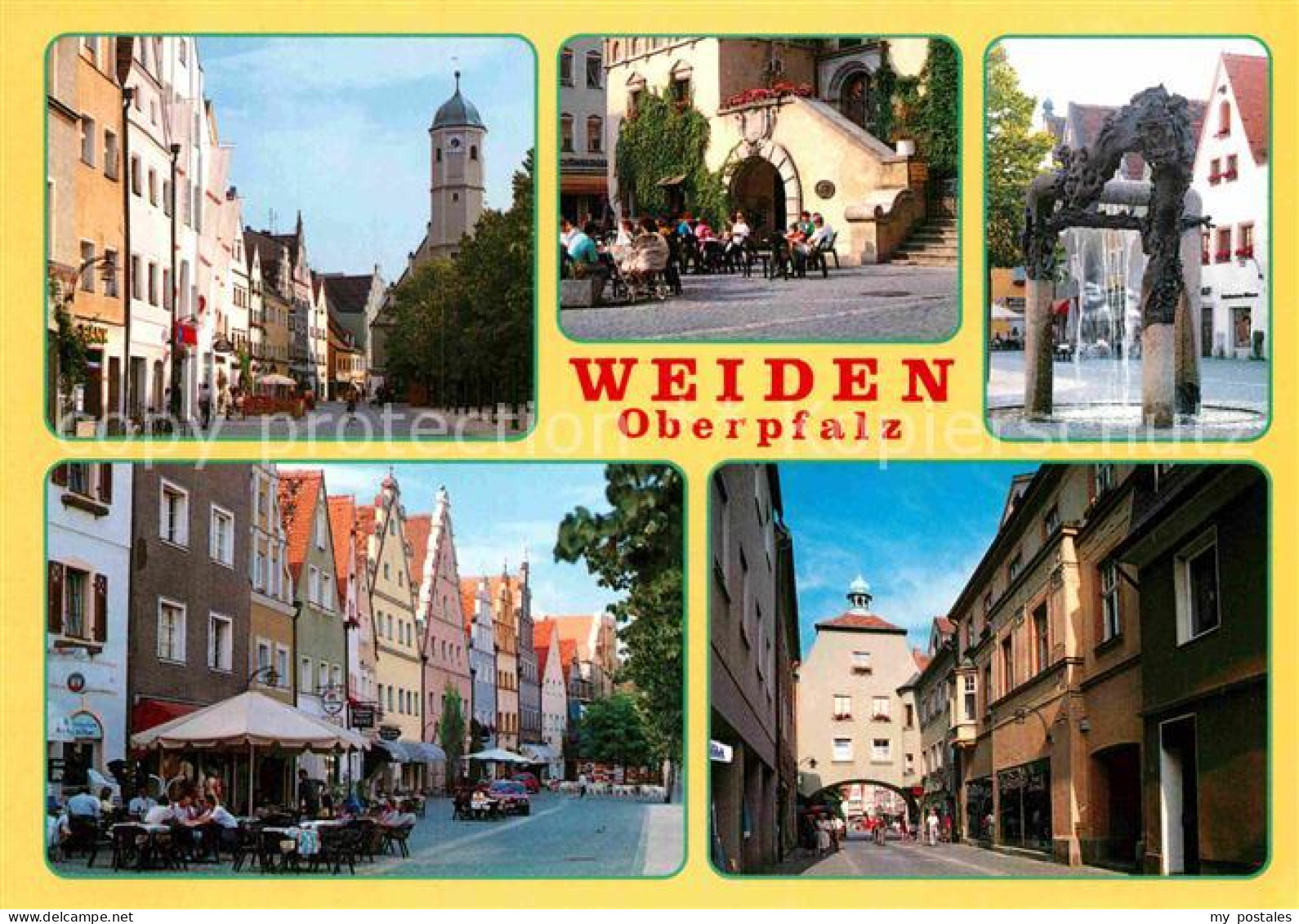 72886423 Weiden Oberpfalz Fussgaengerzone Innenstadt Kirchturm Brunnen Weiden I. - Weiden I. D. Oberpfalz