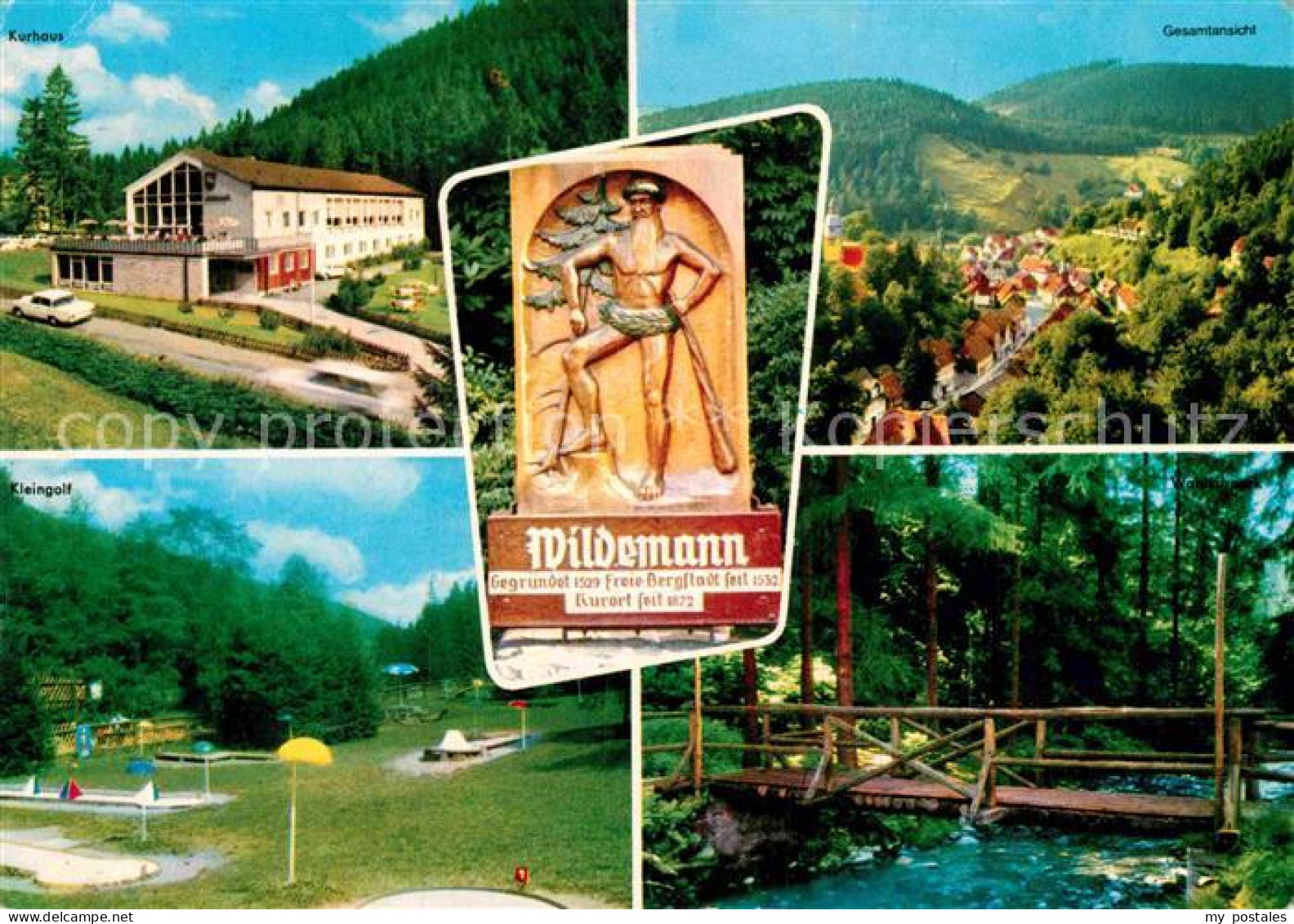 72885753 Wildemann Kurhaus Kleingolf Waldpartie Holzbruecke Landschaftspanorama  - Wildemann