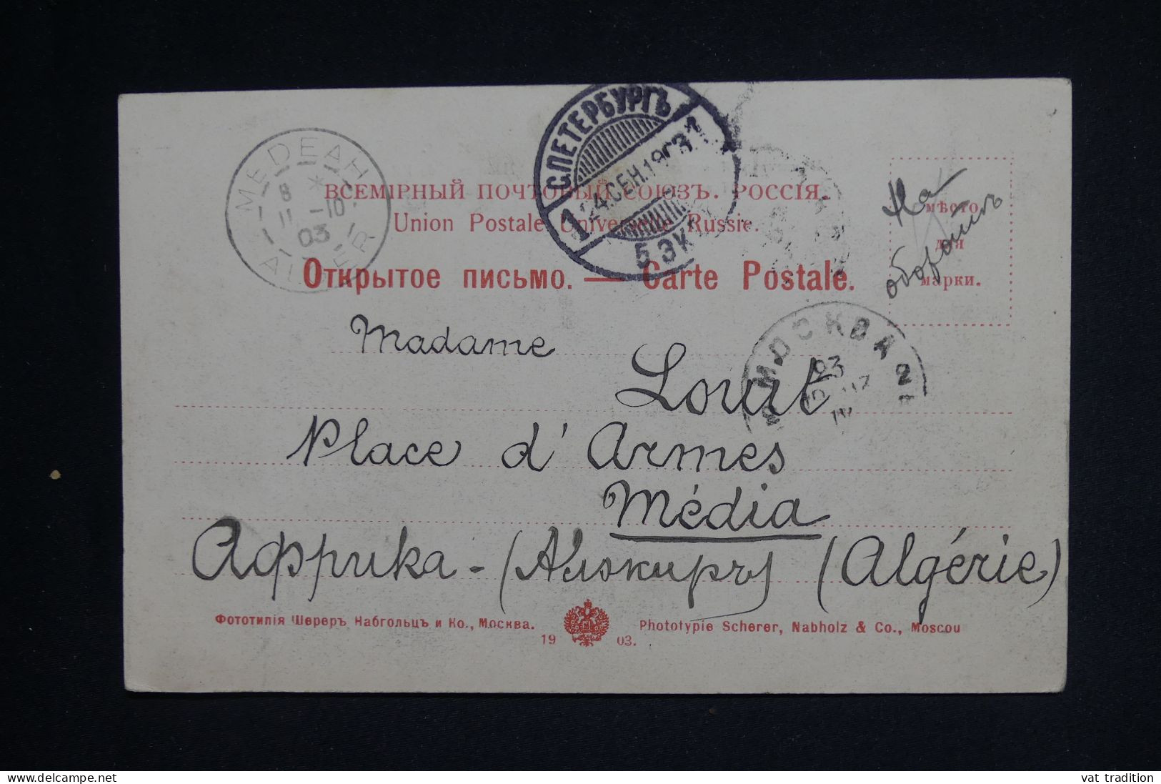 RUSSIE - CPA Moscou Pour L'Algérie - 1903 - Pas Courant - A  2094 - Storia Postale