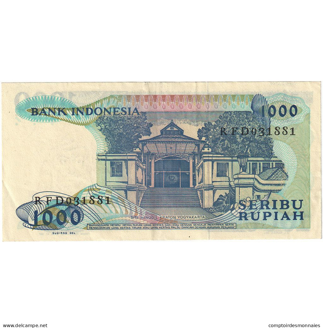 Indonésie, 1000 Rupiah, 1987, KM:124a, TTB - Indonesië