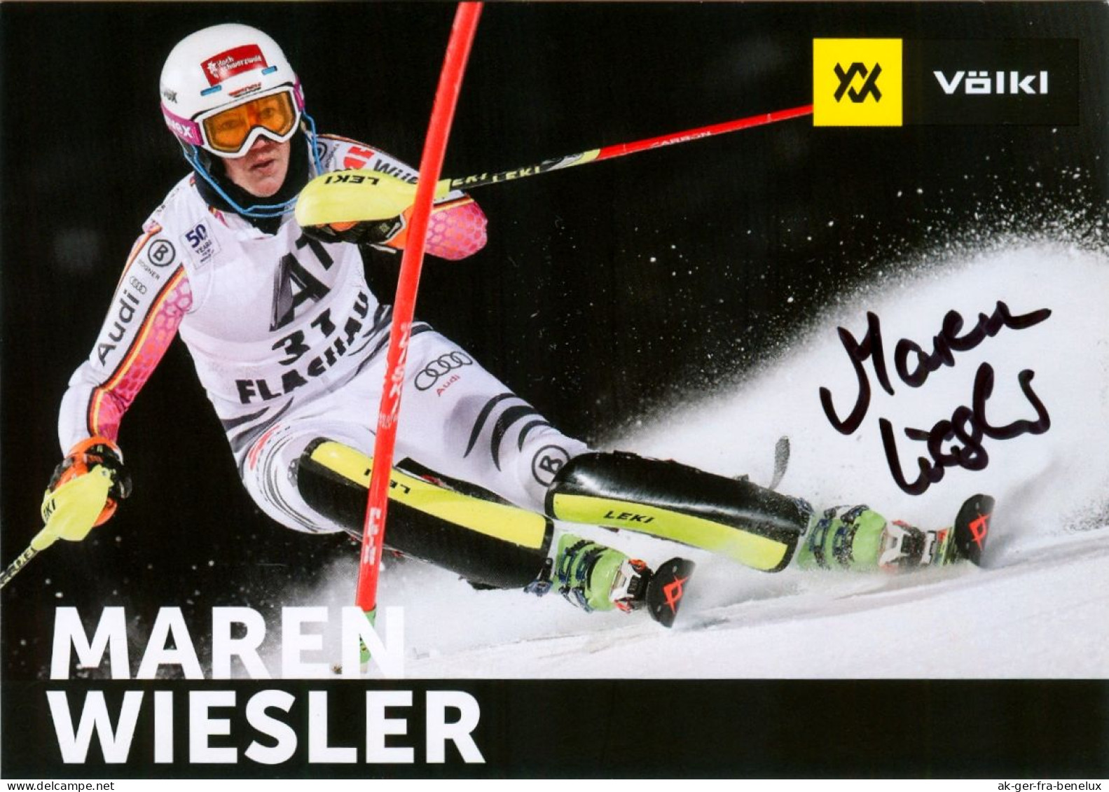 Autogramm AK Skifahrerin Ski Maren Wiesler DSV Oberstdorf Münstertal Im Schwarzwald Freiburg Deutschland Germany FIS - Wintersport