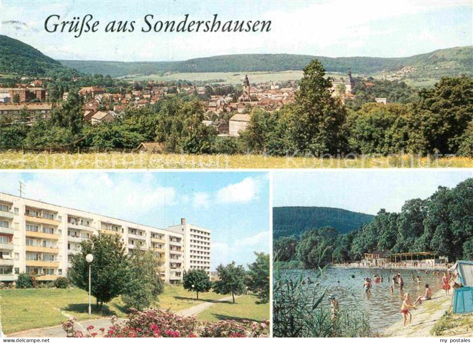 72884573 Sondershausen Thueringen Panorama Neubaugebiet Borntal Bebraer Teiche S - Sondershausen
