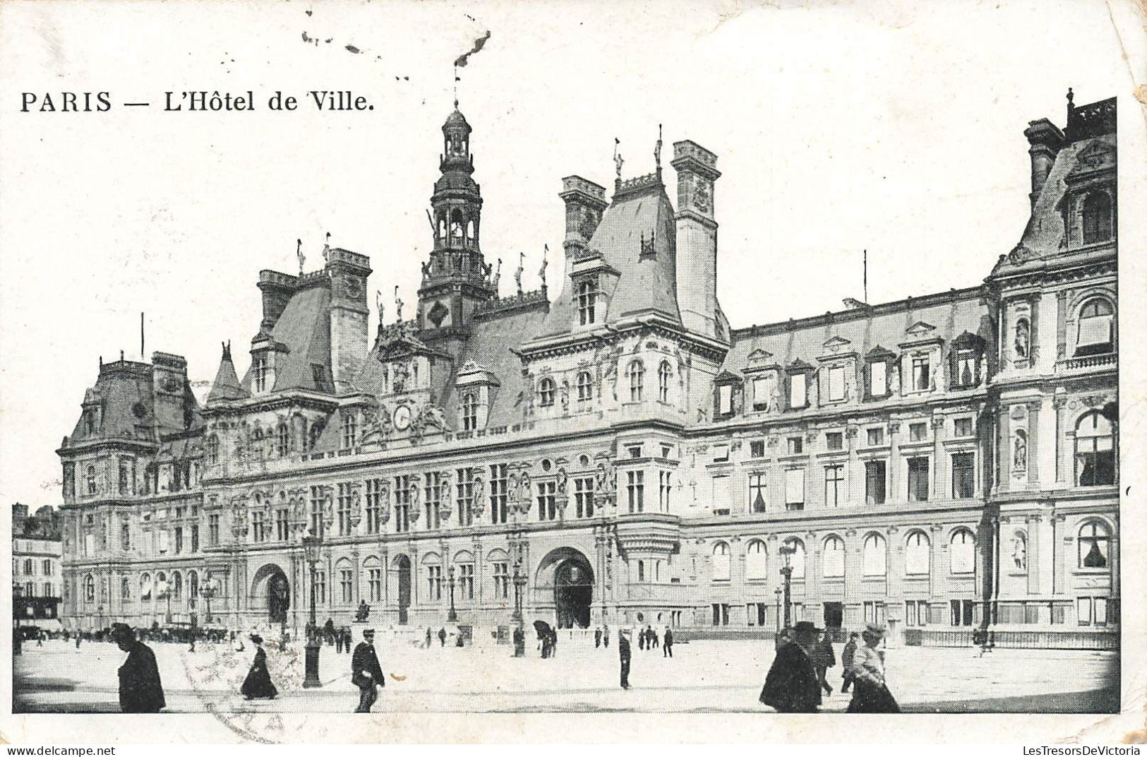 FRANCE - Paris - Vue Générale De L'hôtel - L'hôtel De Ville - Animé - Carte Postale Ancienne - Cafés, Hoteles, Restaurantes