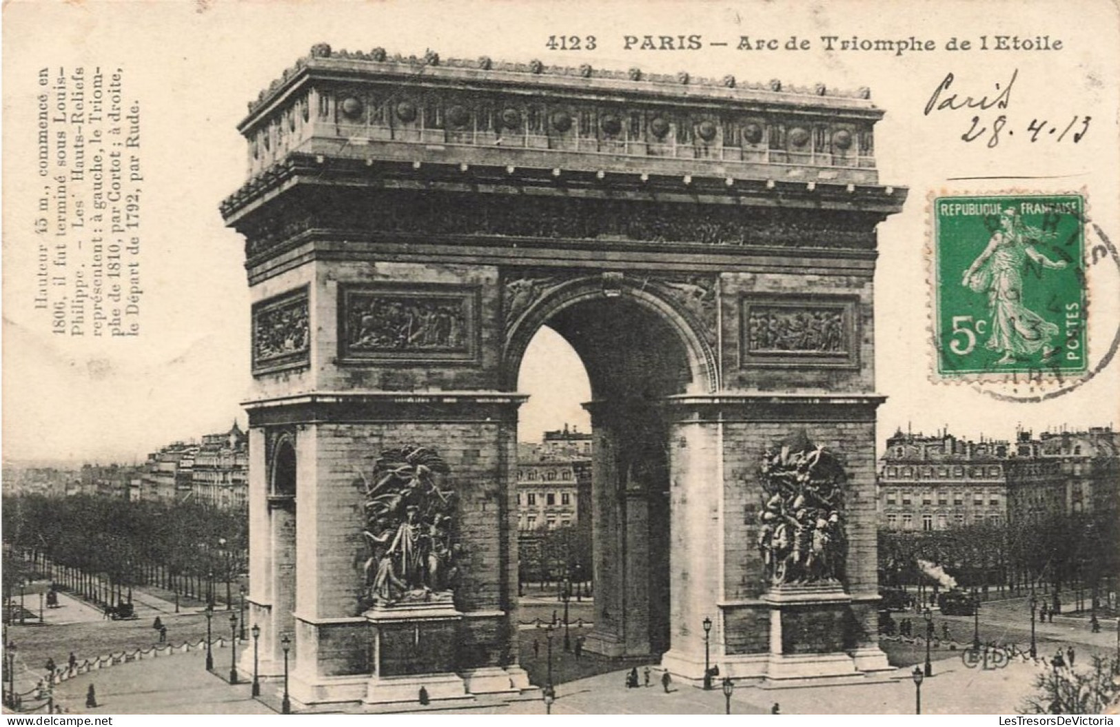 FRANCE - Paris - Vue Générale De L'Arc De Triomphe De L'Etoile - Animé - Carte Postale Ancienne - Triumphbogen
