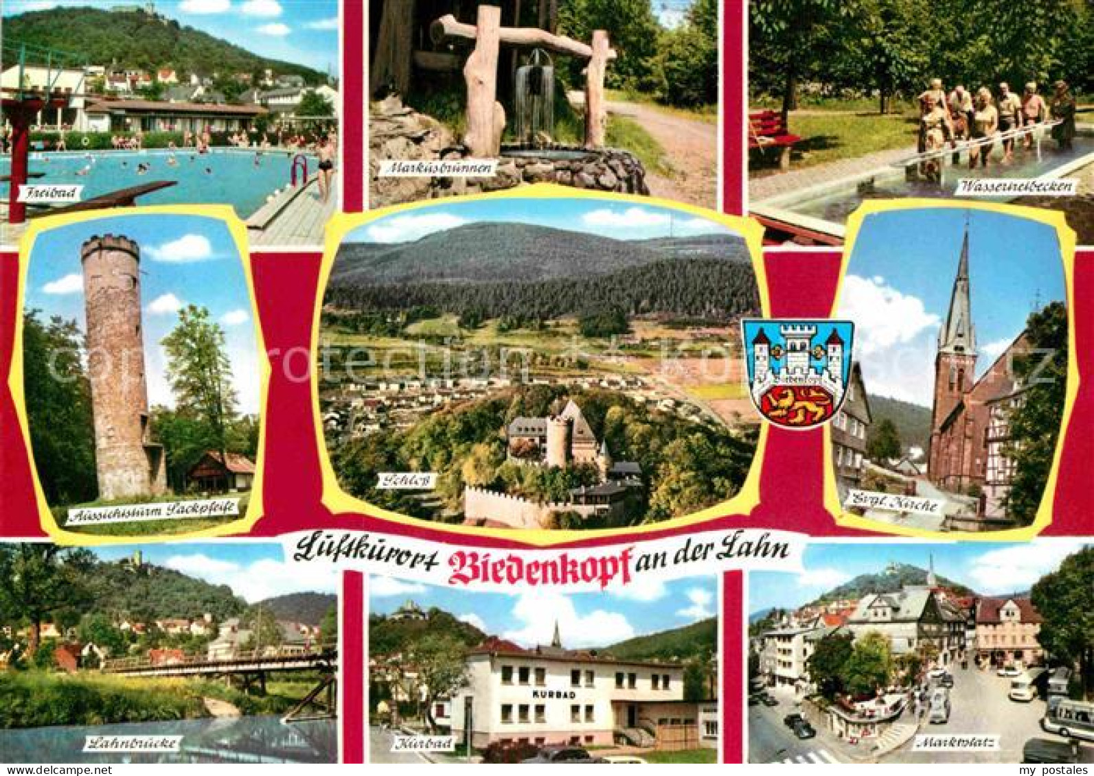 72883946 Biedenkopf Freibad Aussichtsturm Lahnbruecke Brunnen Schloss Kurbad Was - Biedenkopf