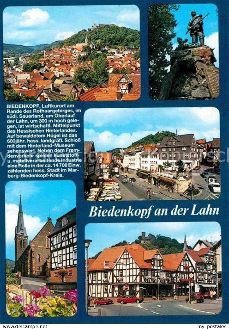 72883936 Biedenkopf Teilansichten Luftkurort An Der Lahn Denkmal Statue Fachwerk - Biedenkopf