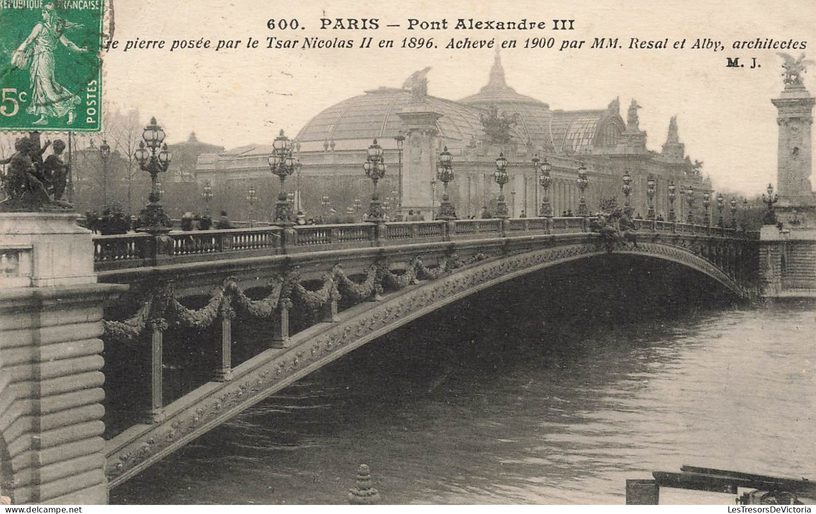 FRANCE - Paris - Vue Sur Le Pont Alexandre III - Vue Générale Du Pont - Animé - Carte Postale Ancienne - Bridges