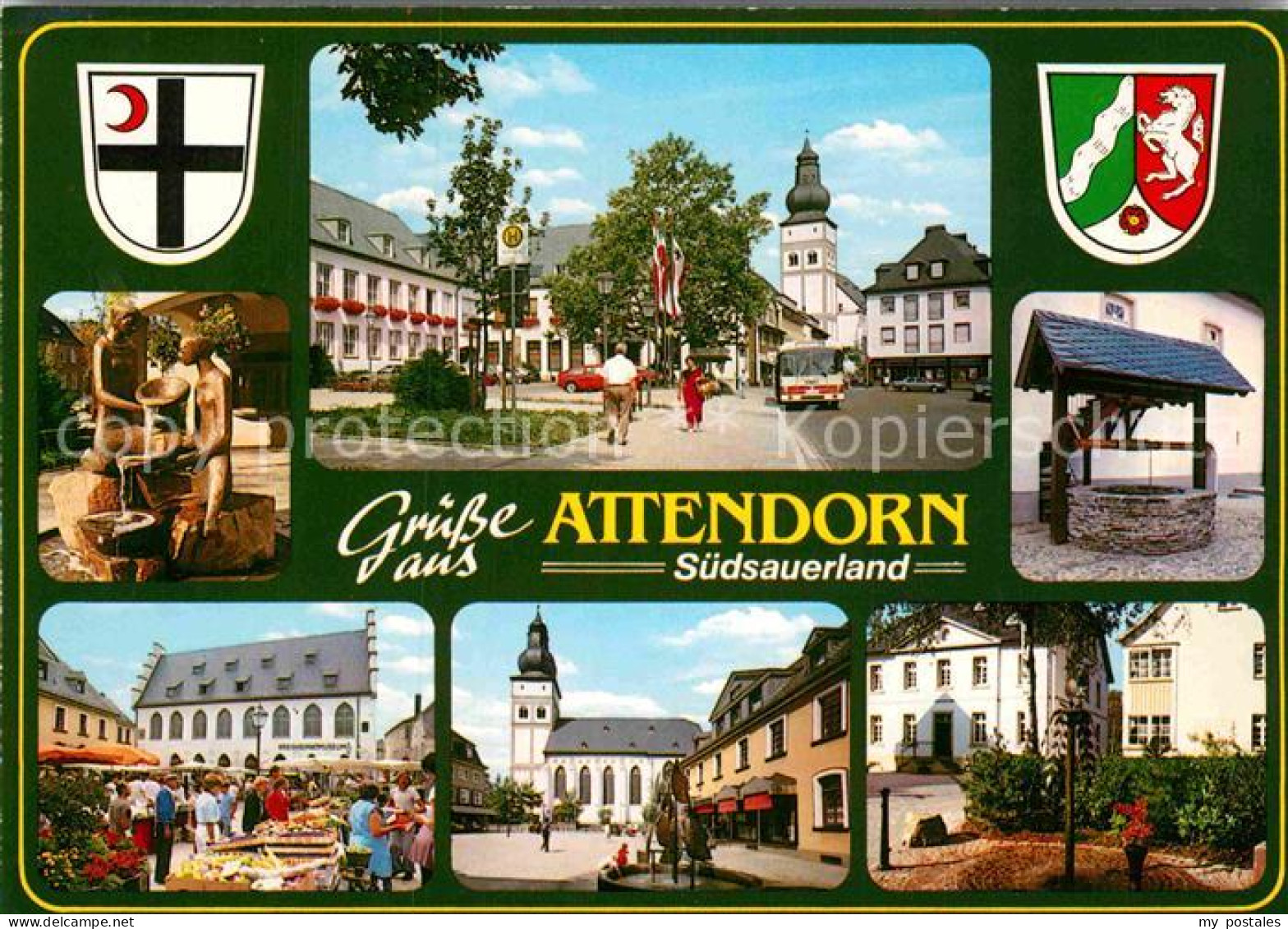 72883474 Attendorn Markt Kirche Brunnen Attendorn - Attendorn