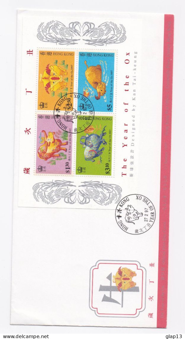 FDC DE HONG KONG DU 27/02/1997 ANNEE DU BOEUF - FDC