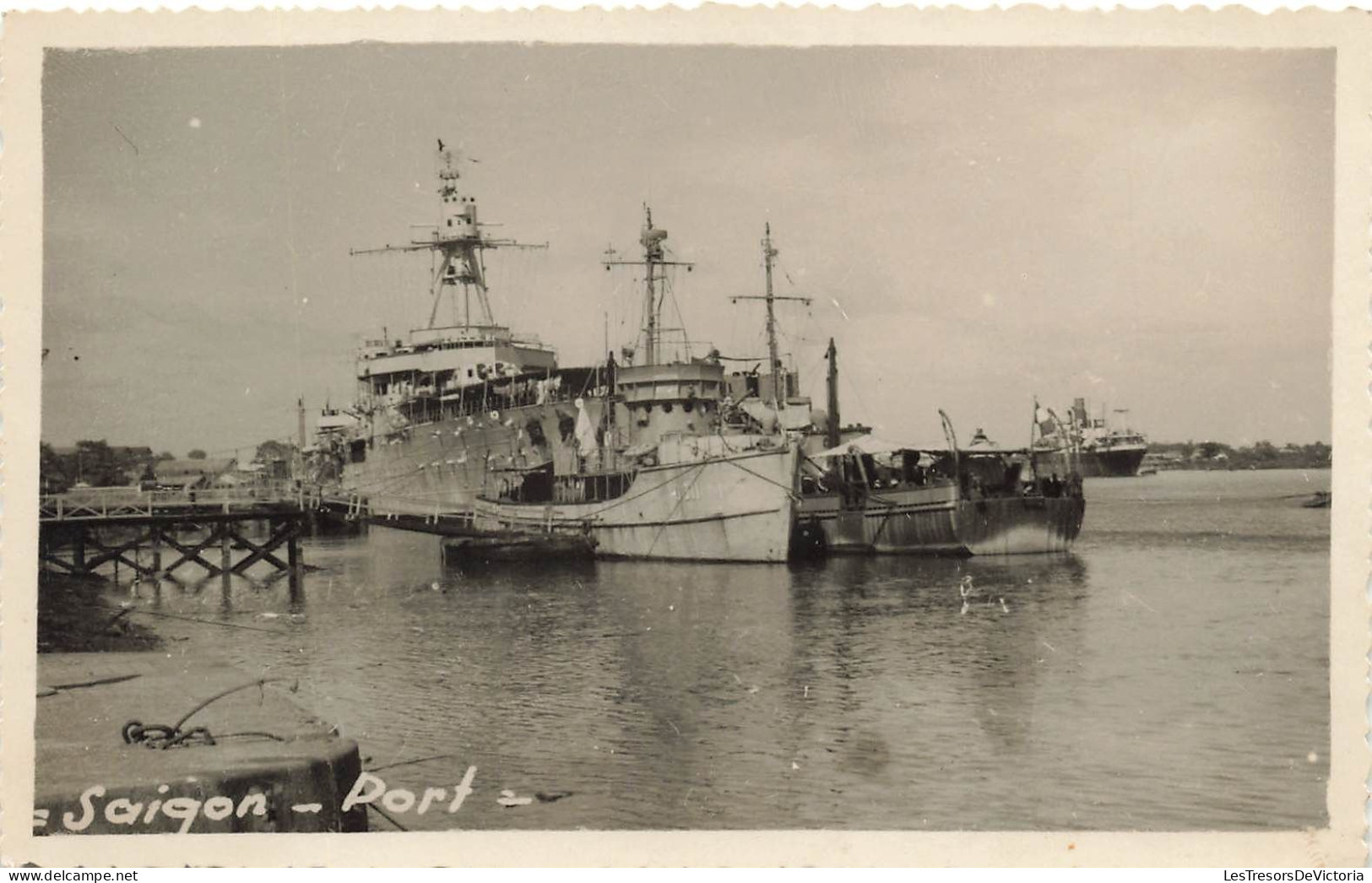 VIET-NAM - Vue Générale Du Saigon Port - Un Bateau Sur Le Port - Carte Postale Ancienne - Viêt-Nam