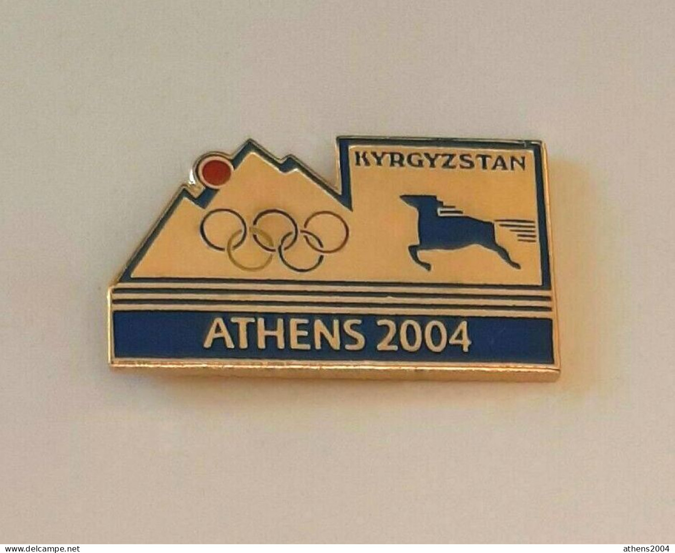 @ Athens 2004 Olympic Games - Kyrgyzstan Dated NOC Pin - Jeux Olympiques