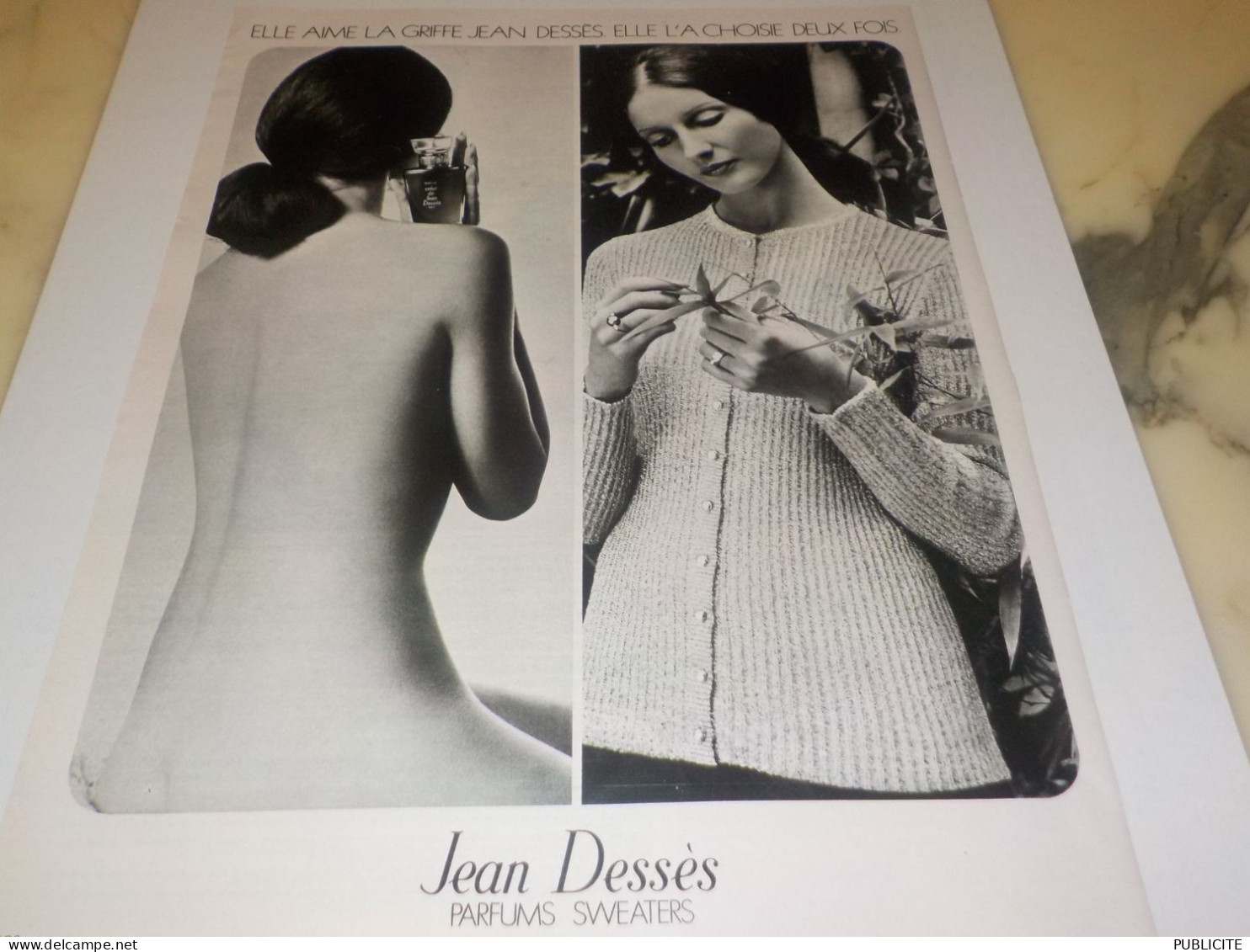 ANCIENNE PUBLICITE  PARFUMS SWEATERS DE JEAN DESSES 1972 - Other & Unclassified