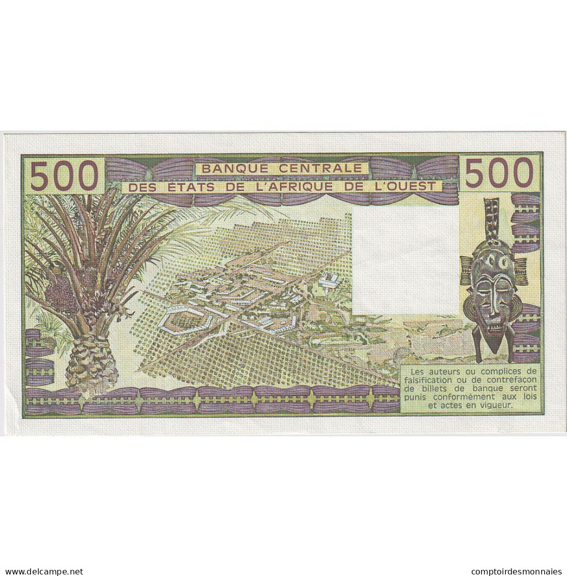 Communauté économique Des États De L'Afrique De L'Ouest, 500 Francs, 1986 - Westafrikanischer Staaten