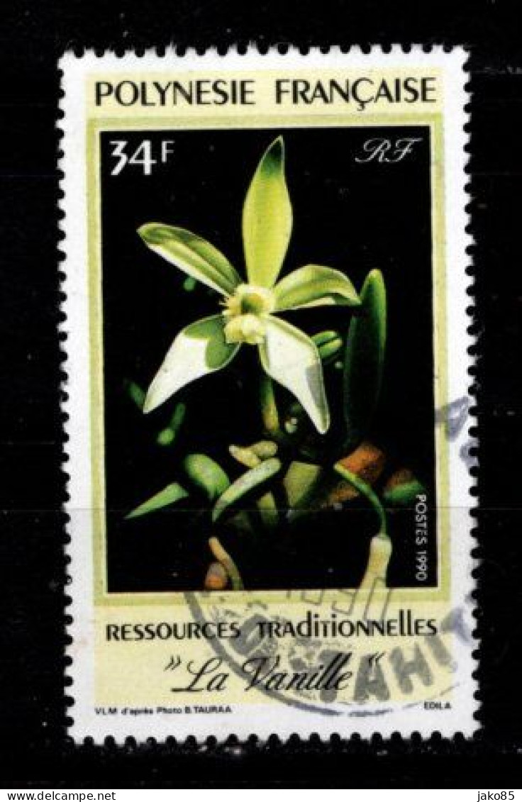 - POLYNESIE FRANCAISE - 1990 - YT N°350 - Oblitéré - La Vanille - Used Stamps