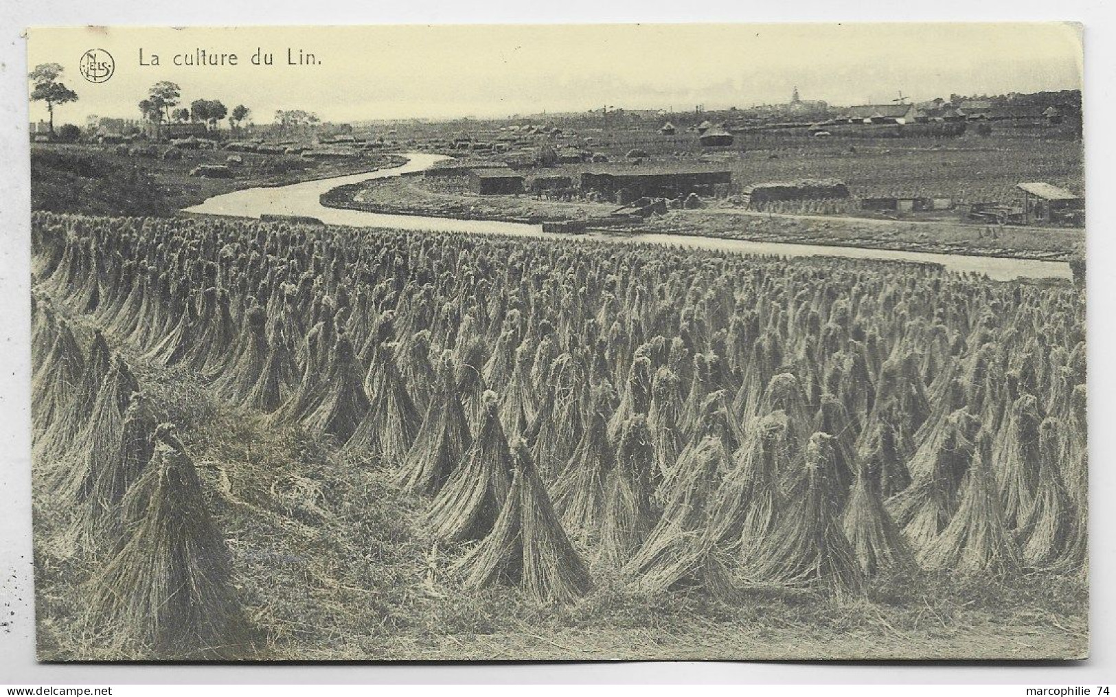 BELGIQUE CARTE LA CULTURE DU LIN + VERSO CACHET ALLEMAND KORTRYK + XV ARMEE KORPS 1915 BELGIEN - Armée Allemande