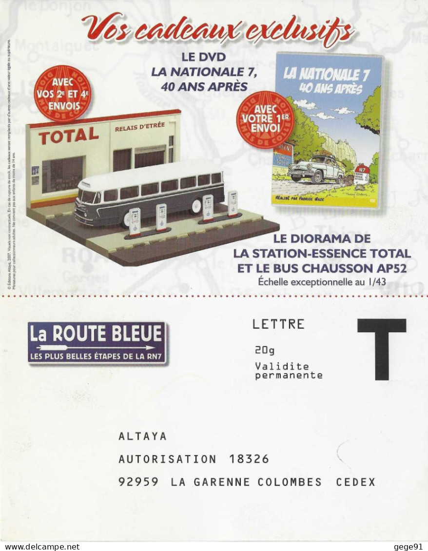 Enveloppe T _ Station Service De La Nationale 7 - Autobus Chausson - Sonstige (Land)