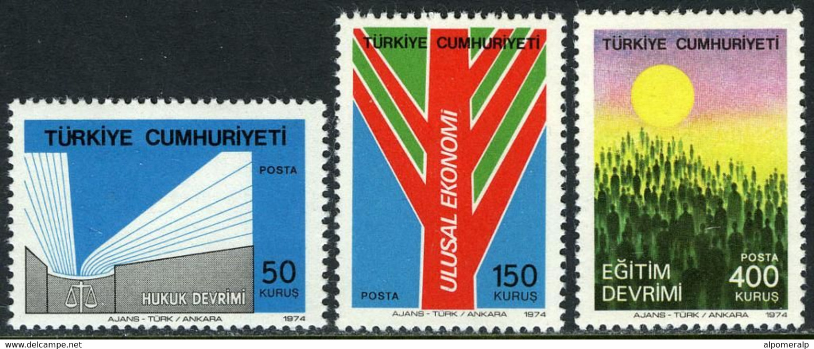 Türkiye 1974 Mi 2338-2340 MNH Atatürk Reforms - Unused Stamps