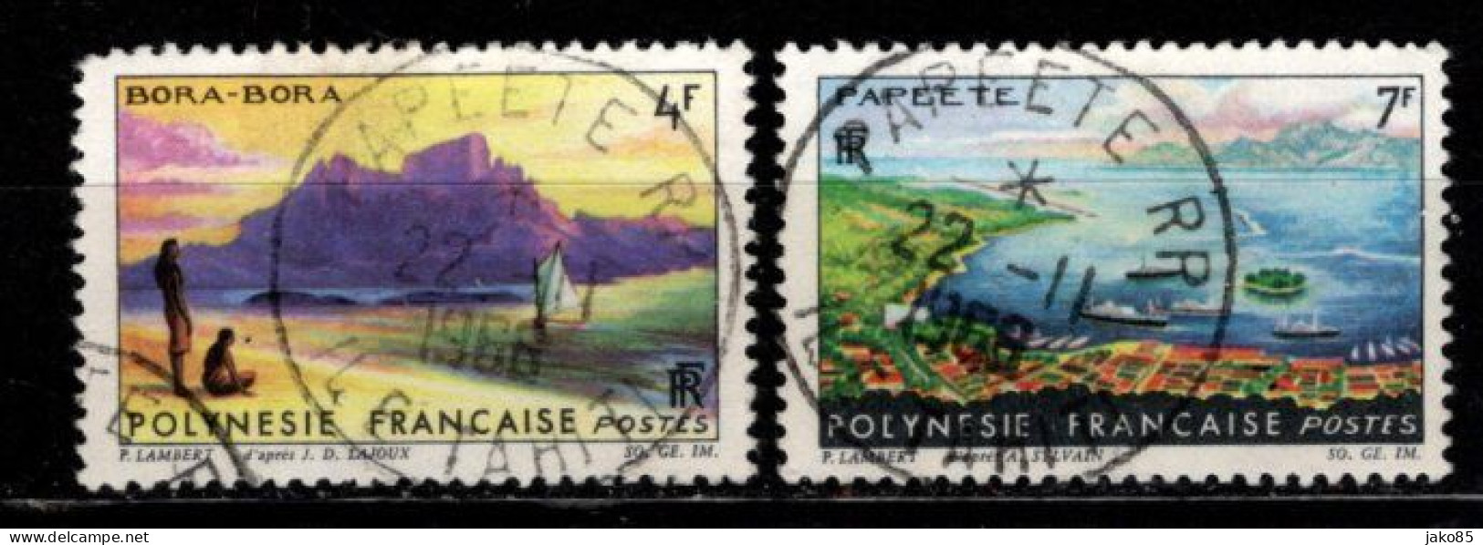 - POLYNESIE FRANCAISE - 1964 - YT N°31 / 32 - Oblitérés - Paysages - Beaux Cachets - Used Stamps