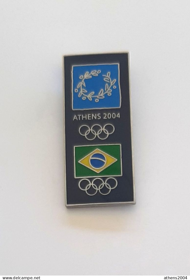 @ Athens 2004 Olympic Games - Brazil Dated NOC Pin - Jeux Olympiques