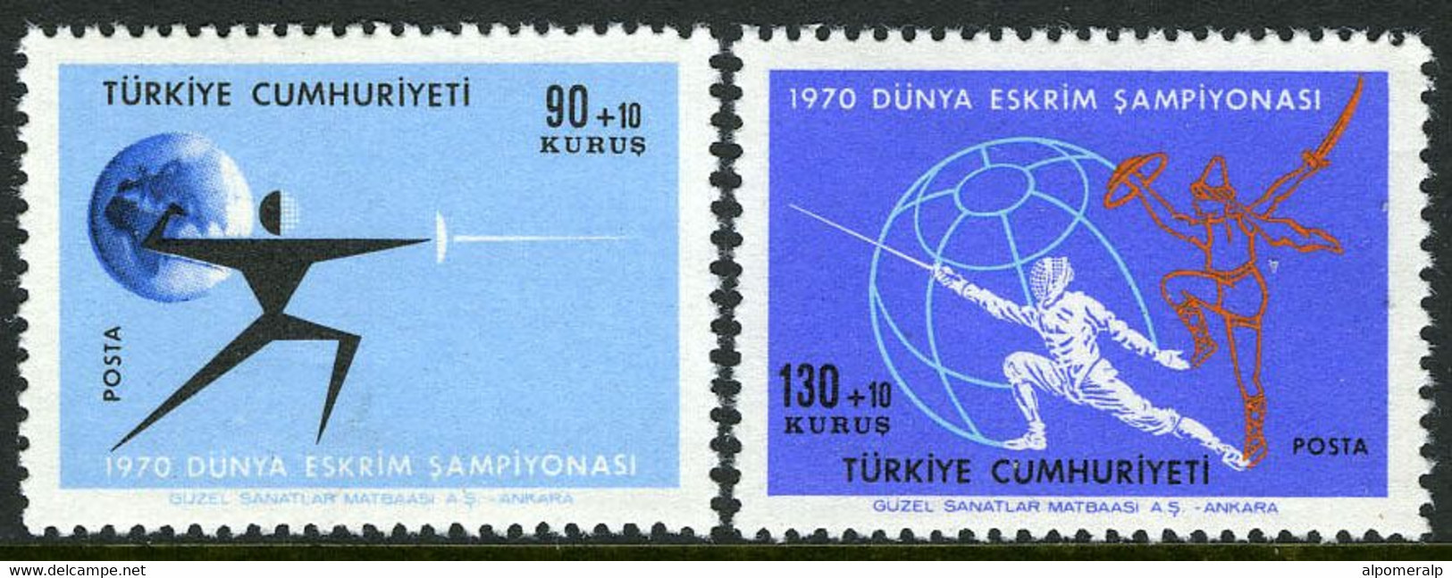Türkiye 1970 Mi 2192-2193 MNH Fencing Games - Ongebruikt