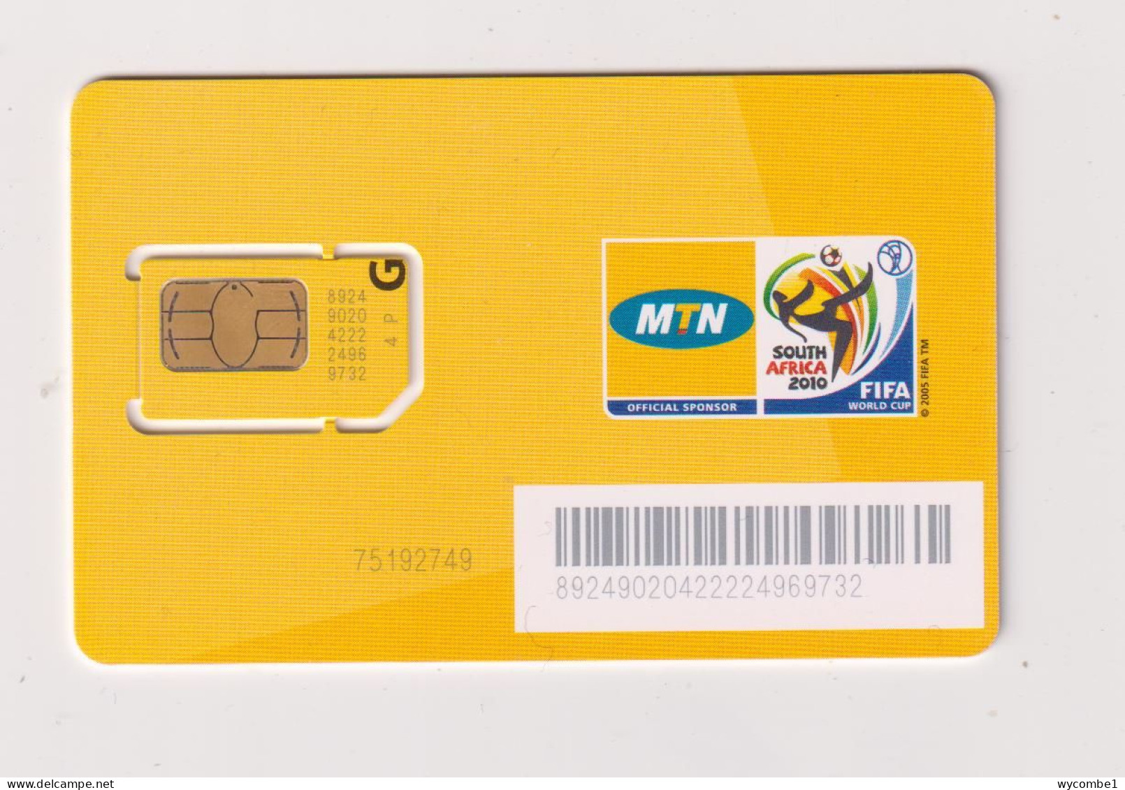SUDAN  - MTN Y'ello FIFA World Cup Unused Chip SIM Phonecard - Sudan